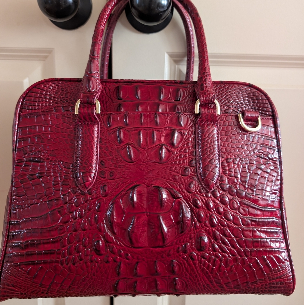 New Brahmin Vintage Red Marissa Satchel - Picture 2 of 4